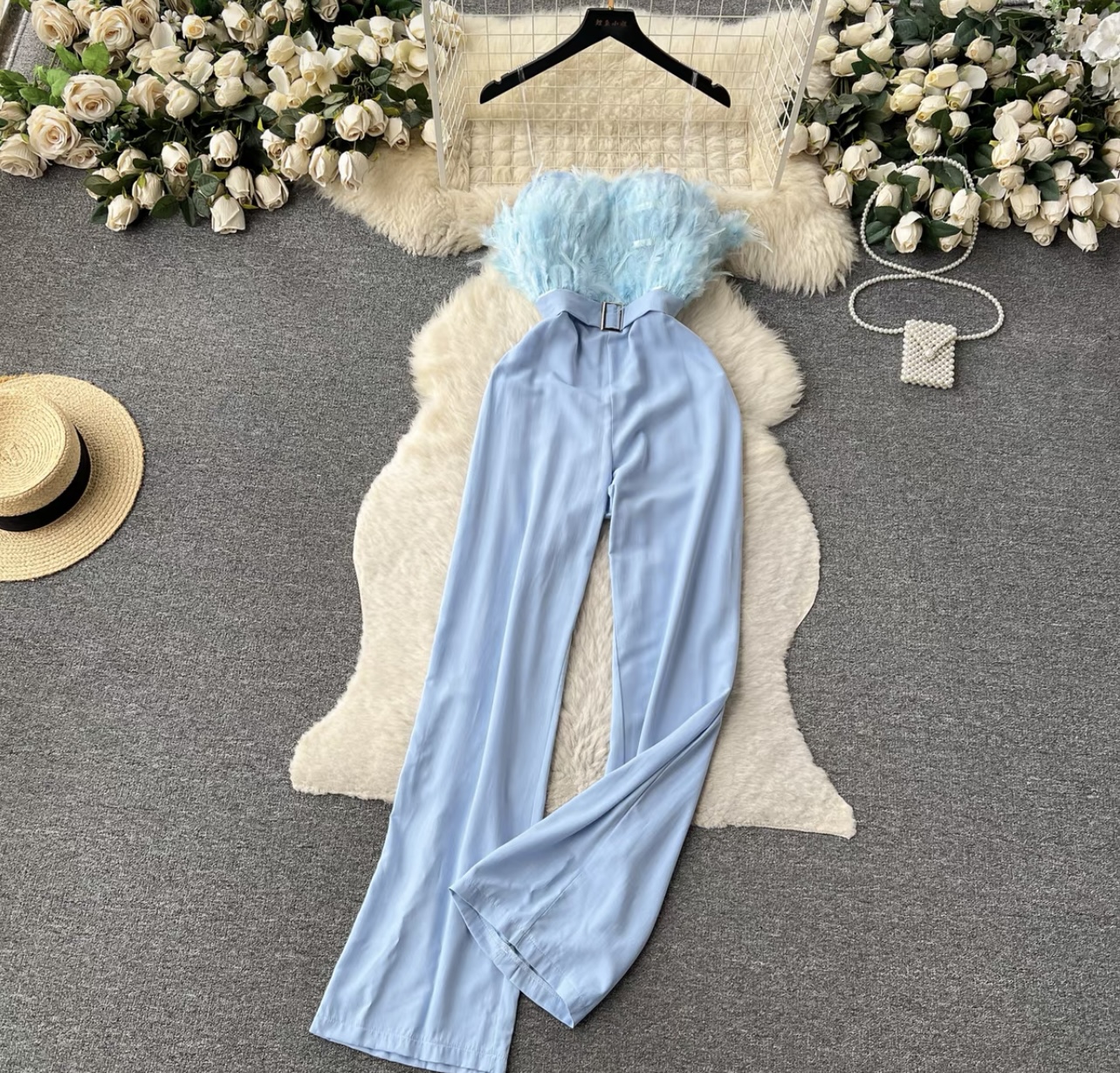 Taste of luxury feathery jumpsuit JRZZ616 images